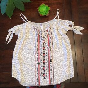 Fun cold shoulder top